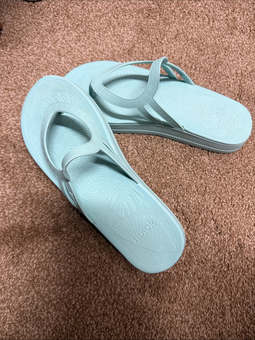 Sanuk Women's Light Mint Green Foam Flip Flop Sandals
